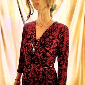 RED CALVIN KLEIN MIDI DRESS LIKE NEW CONDITION